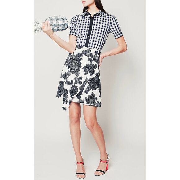 Tanya Taylor Mackenzie Skirt In White Floral/Paisley NWT - Picture 2 of 11